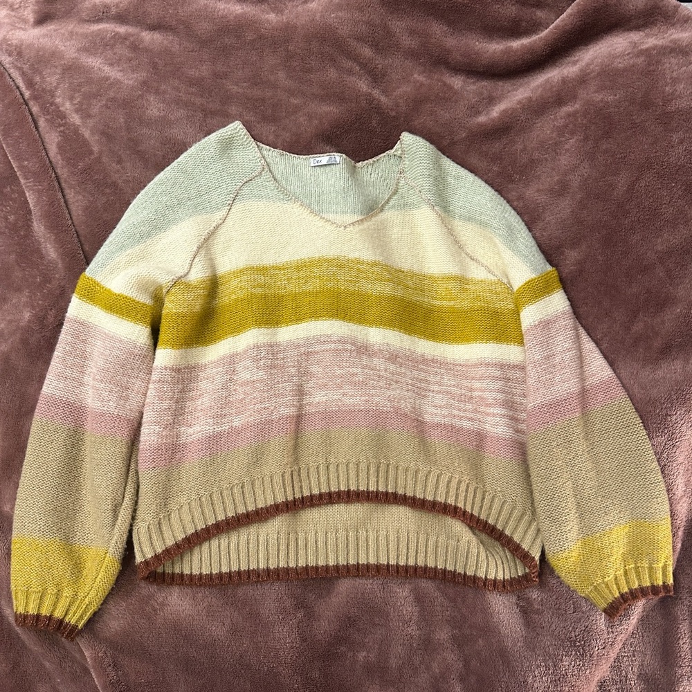 Dex Women’s XL V-Neck Multi Color Sweater